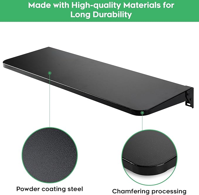Folding Front Table Compatible with Weber Searwood 600 XL Pellet Grill,Ideal for Food Prep and Storage, 34.8" x 12.3"（Only Fit for Searwood 600 XL Pellet Grill）
