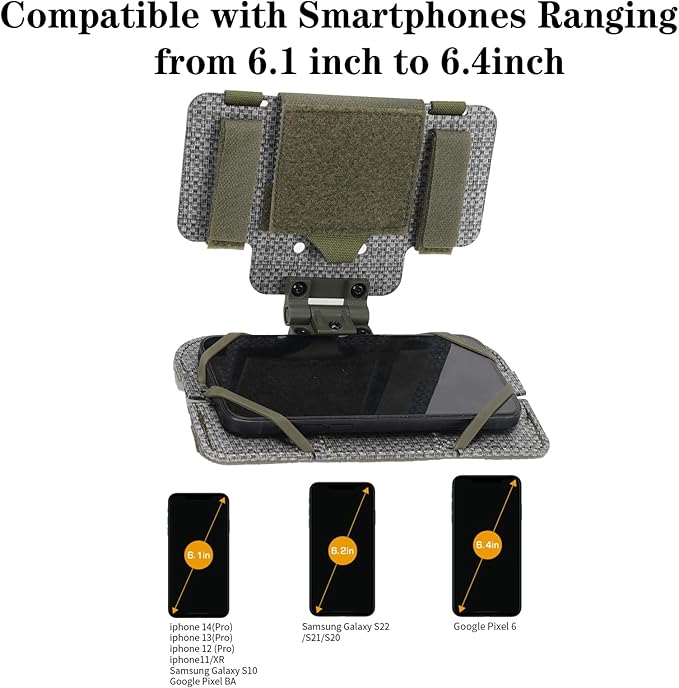 Tactical Phone Holder Available in Full Size Plate Carrier Phone Mount Adjust Nylon Molle Phones Holder for Tactical,Car,Office (Ranger Greens)