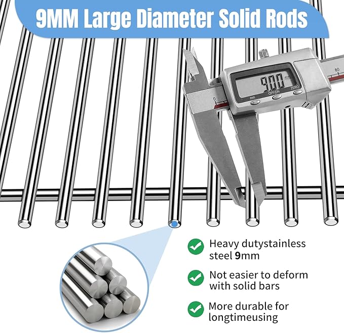 18 7/8" SUS304 9MM Cooking Grates for Weber Genesis II E210 Grill Grates for Weber Genesis II E-210 S-210 Genesis LX E240 S-240, 2-Pack Grill Grate for Weber 60004001 65004001 66801 66094