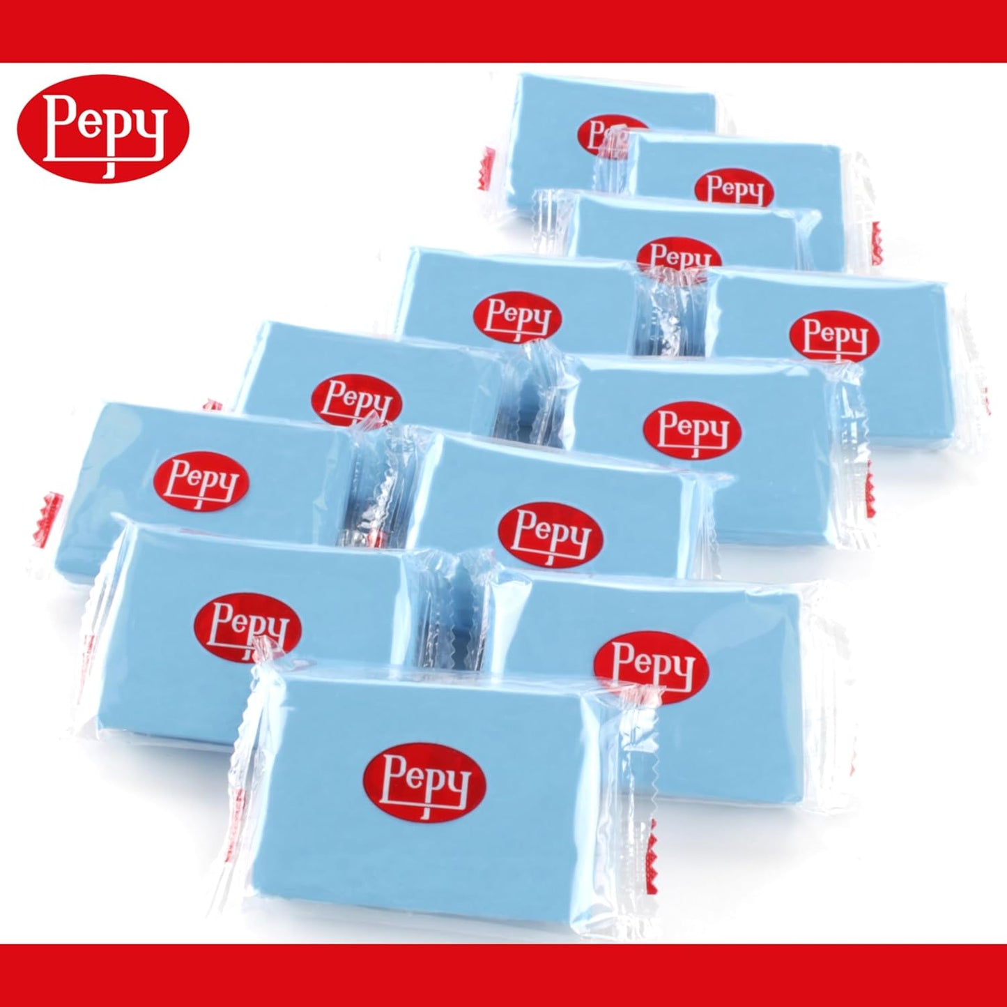 Pepy Plastilina Reusable and Non-Drying Modeling Clay; Set of 24 Bars, 1.4 Ounce Each, Perfect for Arts and Crafts Projects, Light Blue