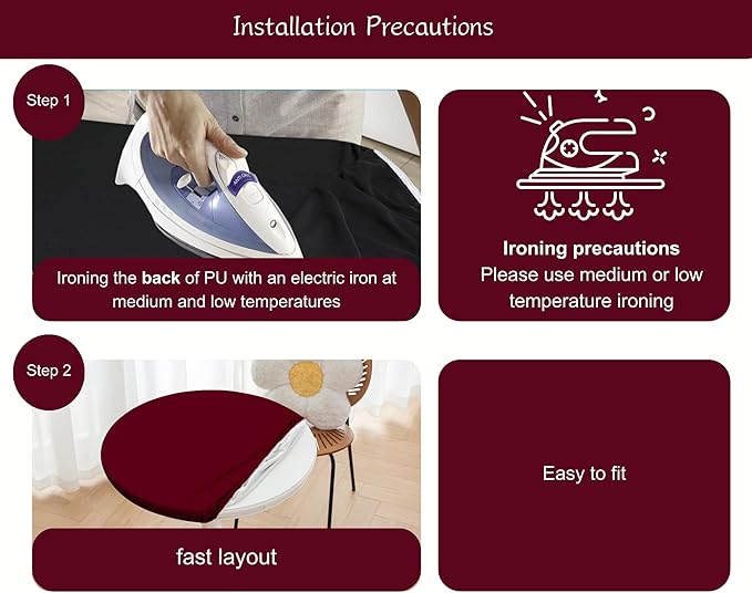 Round Fitted PU Tablecloth with High Elastic Edge 28 Inch Dia Waterproof Oil Proof Table Cloth Anti-Scald Stain-Resistant Wipeable Table Cover for Indoor Outdoor Picnic (Red,28" Dia)