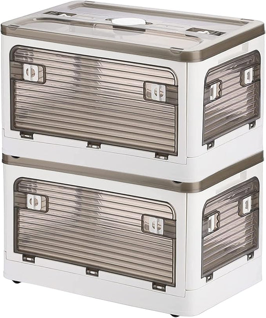 Collapsible Storage Bins with Lids, Closet Organizers, Dorm Room Essentials, Folding Storage Box