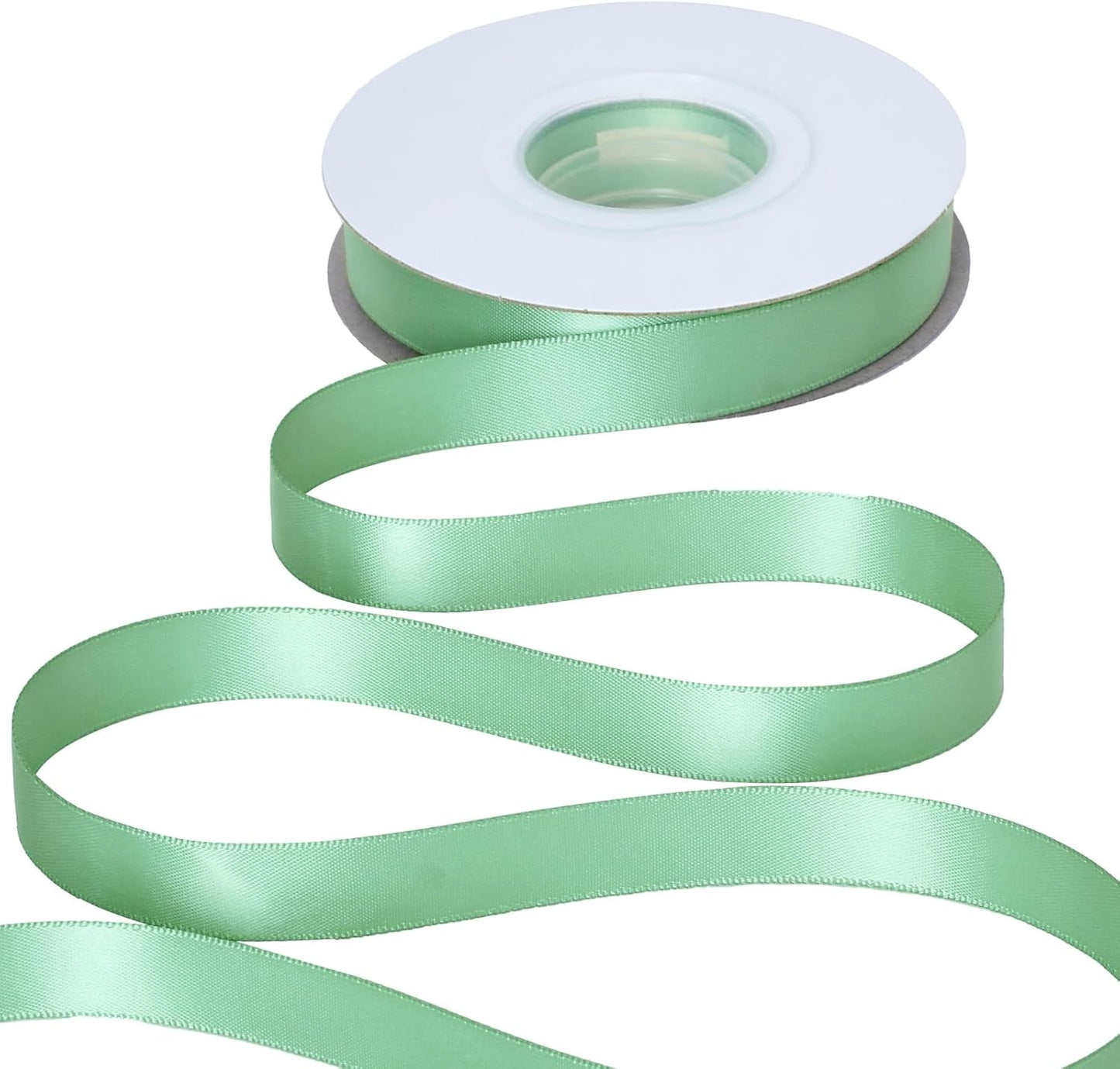 YAMA Sage Green Double Faced Satin Ribbon, 5/8 Inch 25 Yards, Light Green Ribbon for Gift Wrapping Crafts Hair Bows Wedding Party Decoration