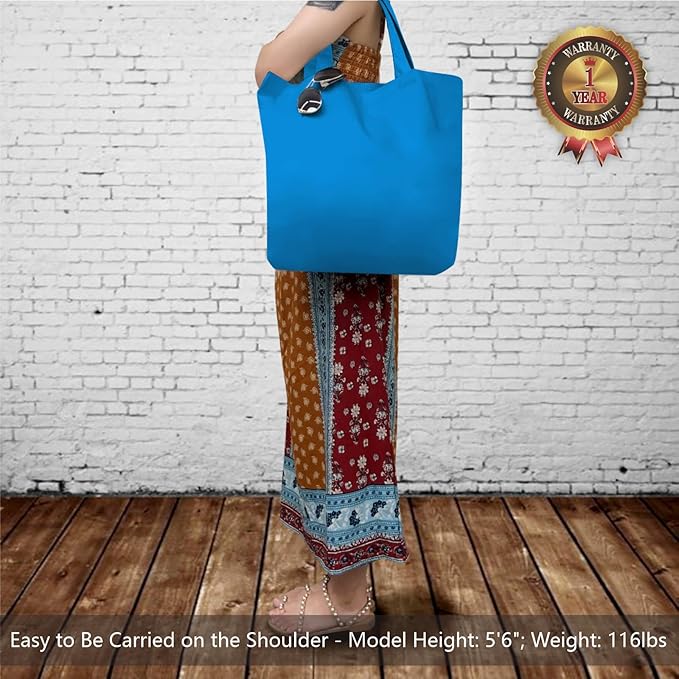 TOPDesign 3-Pack Super Strong Large 12oz Cotton Canvas Tote Bags, Reusable Grocery Shopping Cloth Bags, Fashionable Two-Tone Totes for Crafts, DIY Your Creative Designs