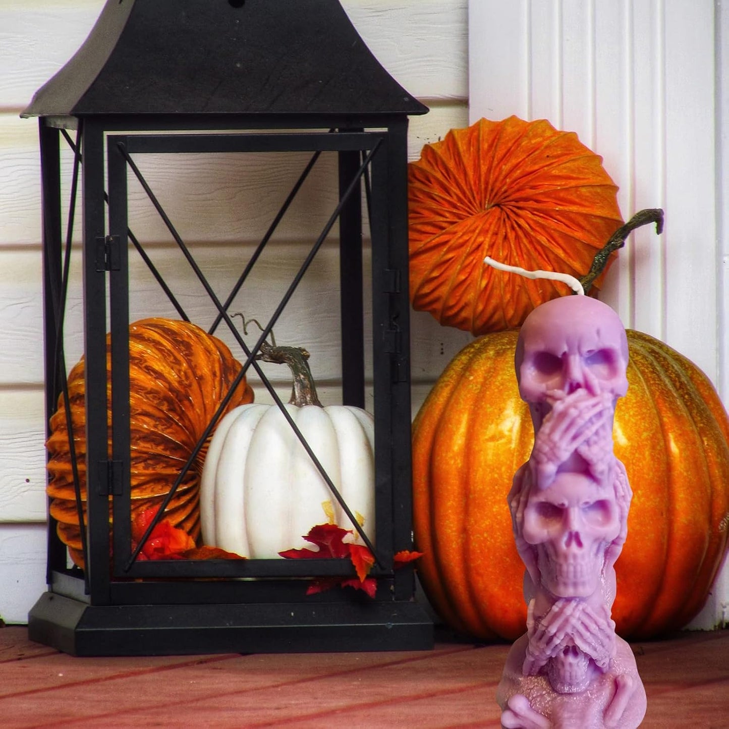 TOPYS 3D Skull Candle Silicone Mold Halloween Party Supplies DIY Resin Skull Mould for Plaster Decoration Clay Soap Making Cake Fondant Mould Festival Gifts