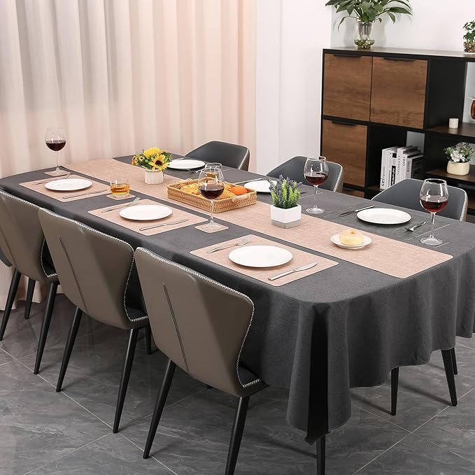 Table Runners 72 Inches Long, Dual-Sided Faux Leather Farmhouse Table Runner Waterproof Heatproof Non-Slip for Living Room Party Home Decor Holiday Decorations(Gray Pink, 12 x 72 Inch)