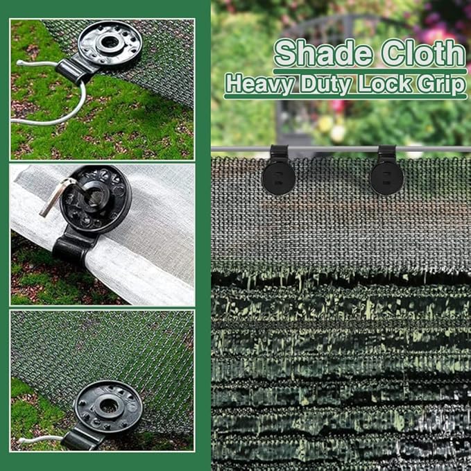 150 PCS Shade Cloth Heavy Duty Lock Grip, Shade Cloth Plastic Clips, Greenhouse Shade Cloth Fix Clamp, Windproof Awning Clamp Grip for Garden Netting, Anti Bird Netting, Sun Shade Net