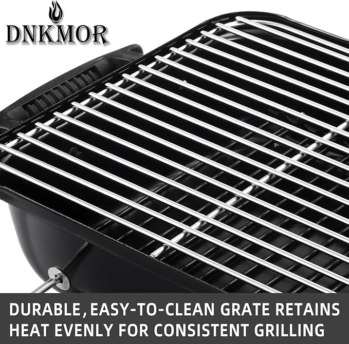 Portable Charcoal Grill, Tabletop Outdoor Barbecue Smoker, Small BBQ Grill for Outdoor Cooking Backyard Camping Picnics Beach,BLACK