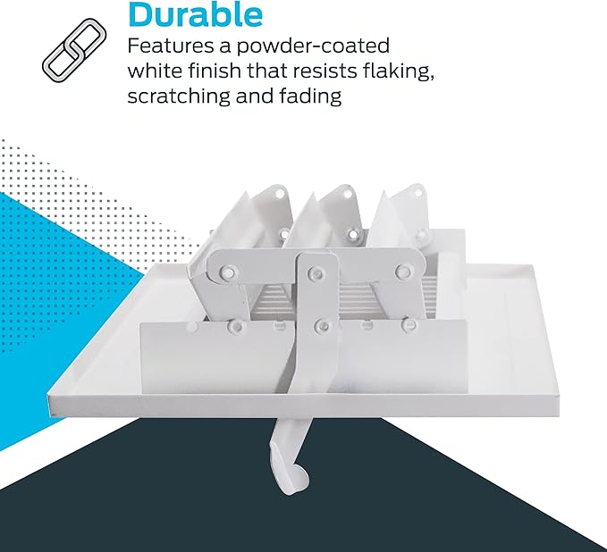 EZ-FLO 10 x 4 Inch (Duct Opening) White Air Vent Cover for Wall or Ceiling, Two-Way Ventilation Register, Solid Steel HVAC Cover, 61609 (Pack of 2)