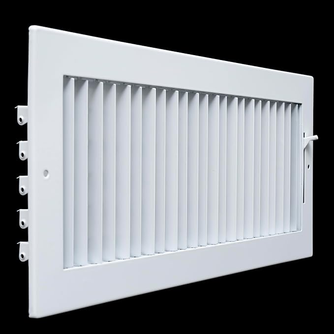 [8 Pack] Fits 16x6 Duct Opening Steel Adjustable Air Supply Grille by Handua | Register Vent Cover Grill for Sidewall and Ceiling | White | Out. Dim.: 17.75" X 7.75"