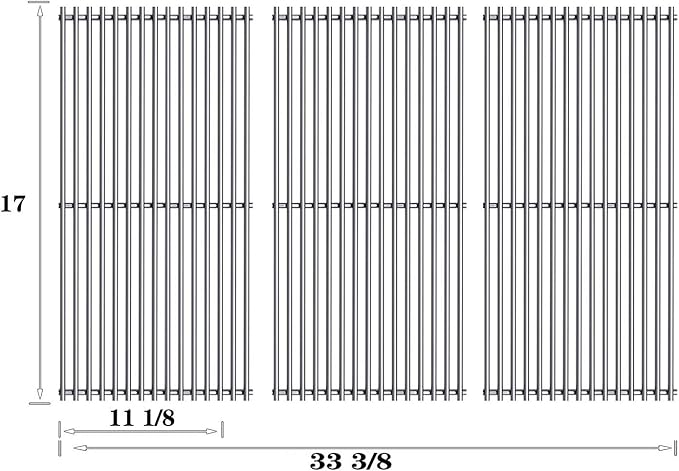 S720-0896 (3-Pack) 17" Stainless Steel Cooking Grate for Homedepot Nexgrill 720-0896B 720-0896 720-0896BK 720-0896E 720-0896C 720-0896CP 720-0898 720-0898A