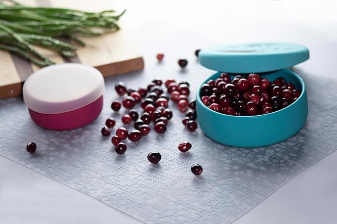 modern-twist 14" x 16" Silicone Rectangular Placemat, BPA, PVC-Free Table Mat, Dishwasher Safe, Cocoon Print in Silver, Pack of 1