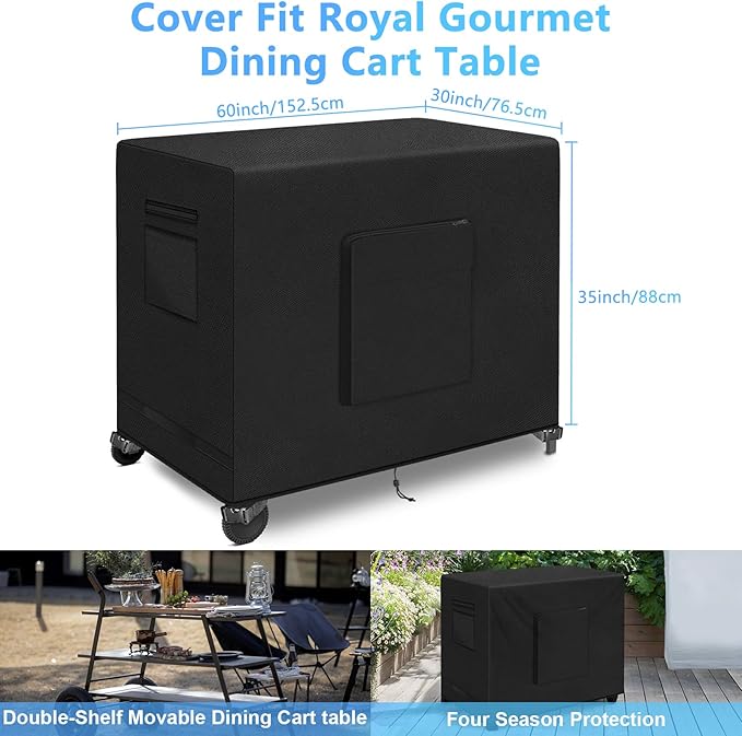 Outdoor Dining Table Cover, 60 Inch Rectangle Patio Dining Table Covers,Waterproof Outside Table Cover Furniture Covers - 60"L x 30"W x 35"H