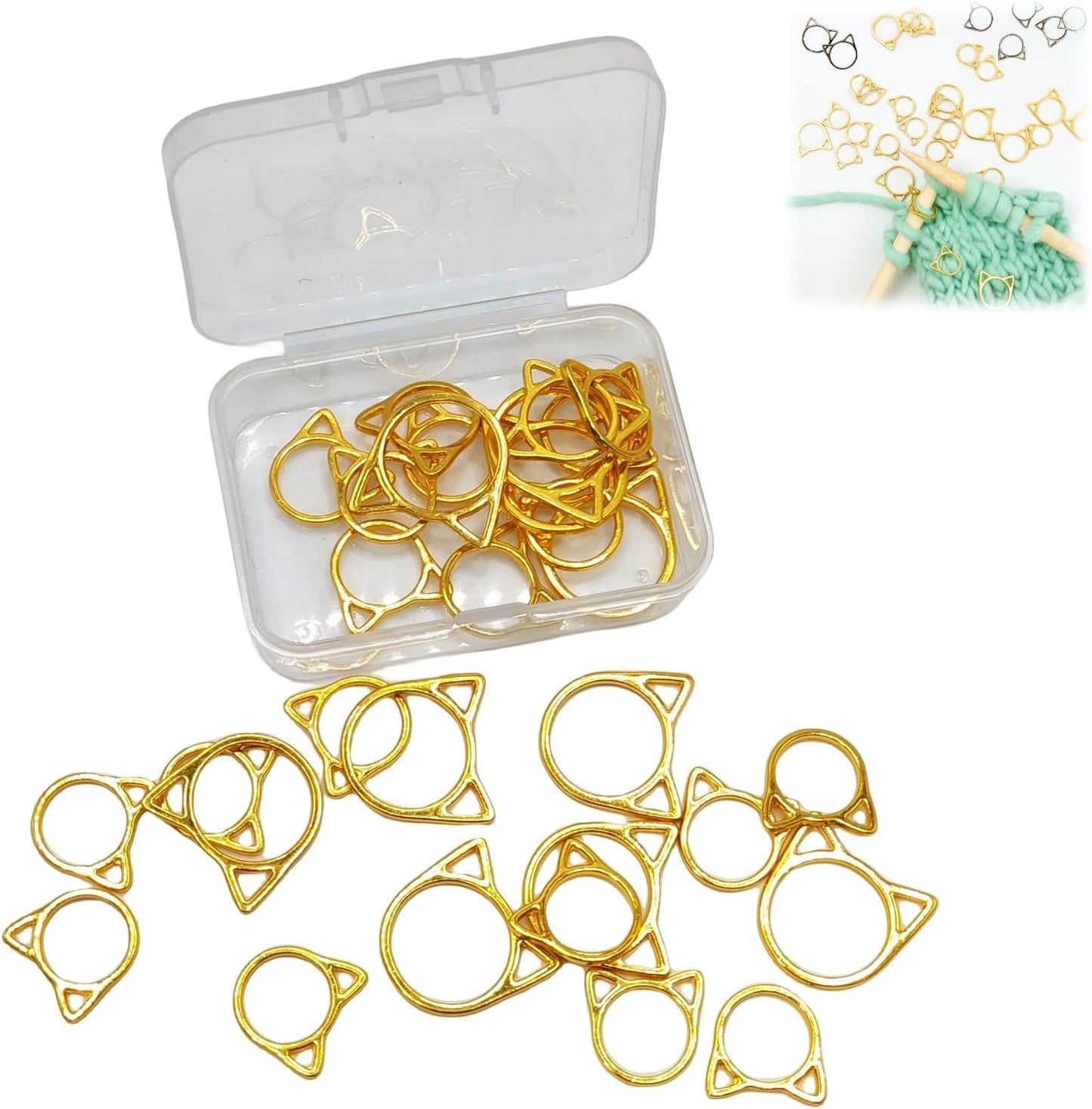 Hilsayum Cat Stitch Markers Cute Stitch Markers Metal Stitch Marker for Crocheting