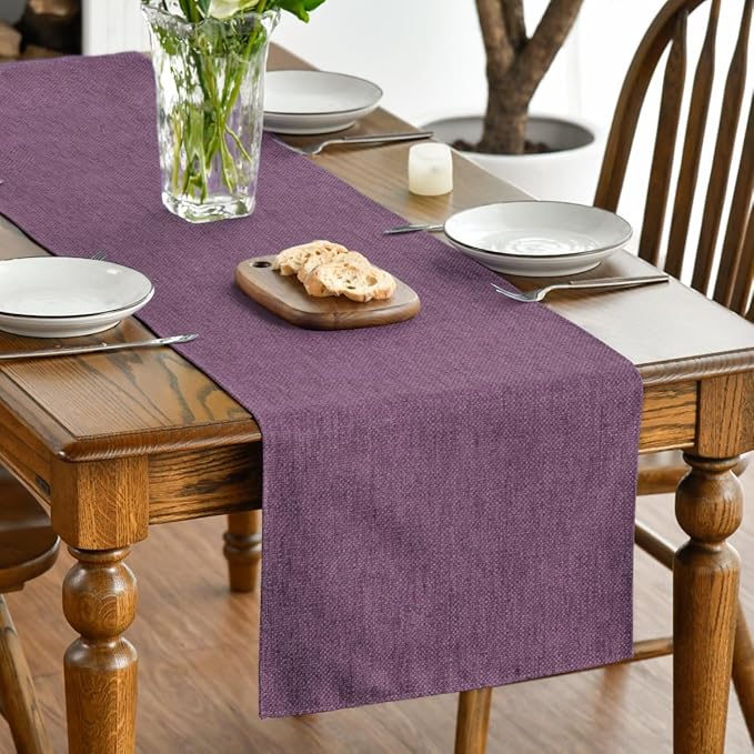 Artoid Mode Purple Table Runner, Seasonal Summer Washable Kitchen Dining Table Decoration for Home Party Decor 13x36 Inch