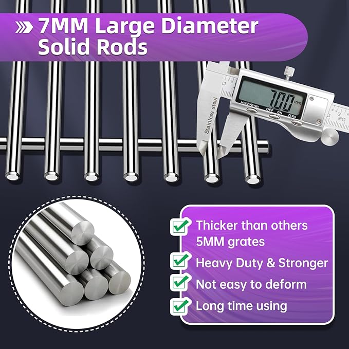 Stainless Steel 7524 Grill Grates for Weber Genesis E310 E320 E330 S330 EP-310 with 7620 Flavorizer Bars and 7622 Heat Deflector 19.5” Grill Replacement Parts for Weber 300 Series 7528, 7621