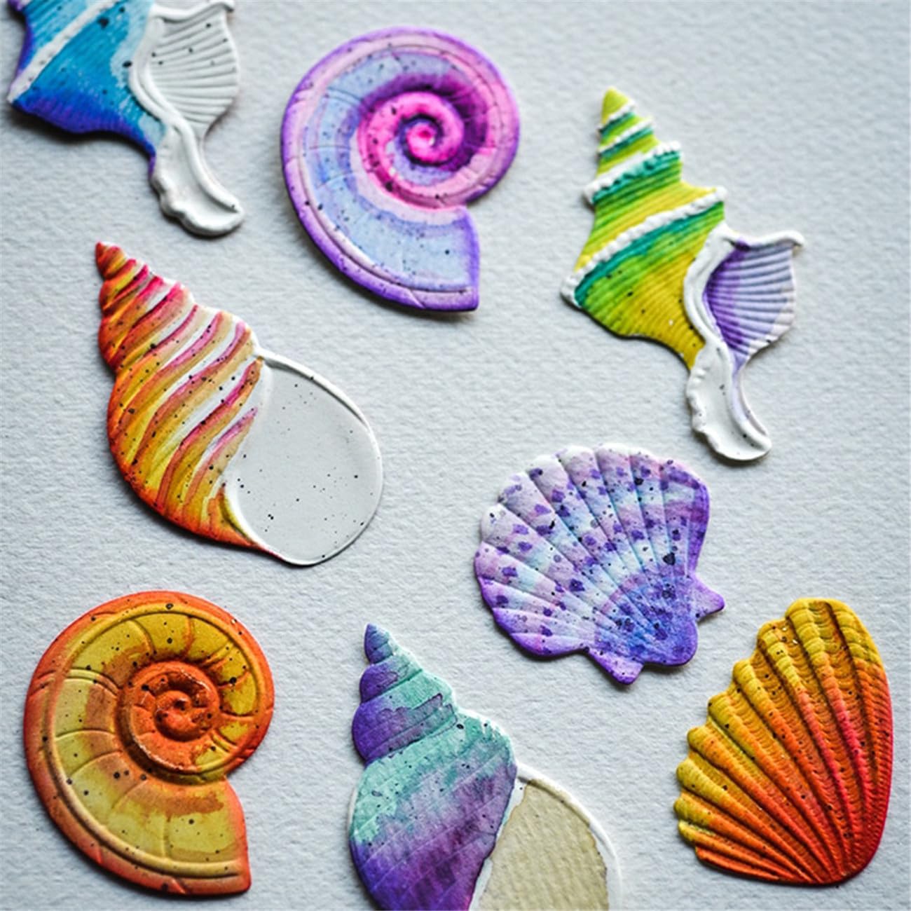 Mvchifay Cutting Dies for Card Making Metal Die-Cuts Scrapbooking Tool Hollow Frame DIY Craft Punch Template Embossing for Paper Album Decor (6-Shell Conch 11.1x9.7cm)