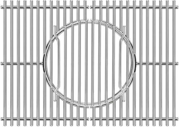 Criditpid 7638 7639 Grill Grates Parts for Weber Spirit I & II 300 Series, Spirit E310 E320 E330 S310 S320, 304 Stainless Steel Gourmet BBQ System Cooking Grate for Genesis Silver B/C,Genesis Gold B/C