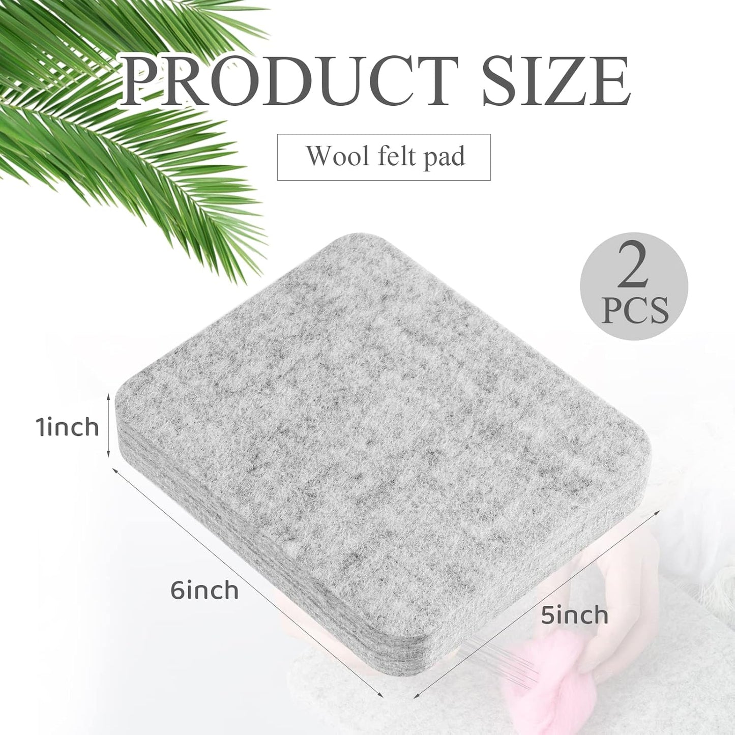 Amylove 2 Pcs Needle Felting Pad Needled Felting Mat Wool Supplies Thick Firm Base Woolen Block for Beginners Crochet Knitting Projects Kit Tool, Gray (5 x 6 x 1 Inch)