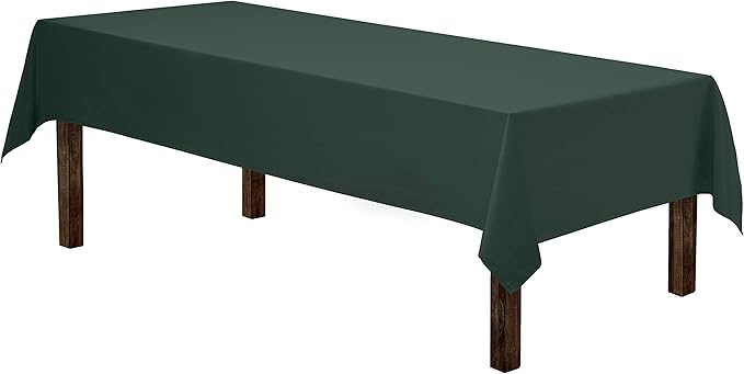 Gee Di Moda Rectangle Tablecloth - 60 x 102 Inch Hunter Green Table Cloth for 6 Foot Rectangle Tables - Heavy Duty Washable Fabric - for Holiday Party, Dinner, Weddings, Baby Shower & Events