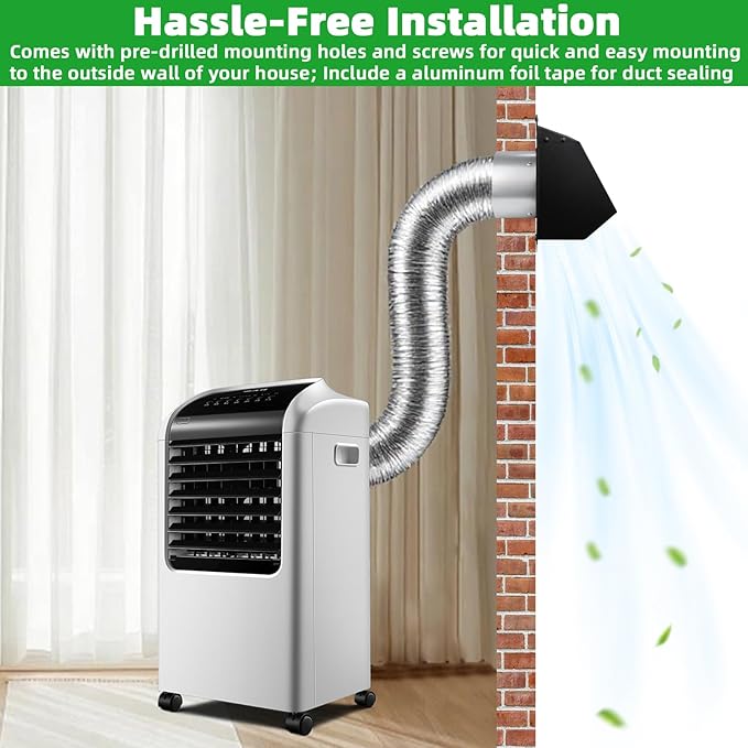 4" Dryer Vent Cover Outdoor,Dryer Vent Cover for Exterior Wall Vent Hood Outlet Air Vent,Dryer Vent Cover Outside,Exterior Dryer Exhaust Vent Cover Cap for House AC,Through Wall Dryer Vent Kit,Black