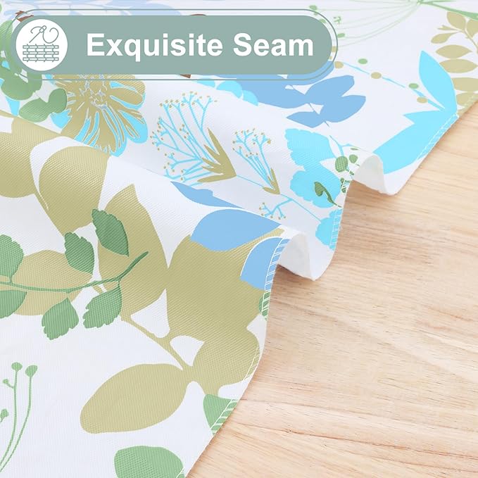 misaya Rectangle Waterproof Vinyl Table Cloth, Wipeable Tablecloth with Flannel Backing, Plastic Table Cover for Dinner, Picnic, Indoor and Outdoor (Leaves, 60" x 84")