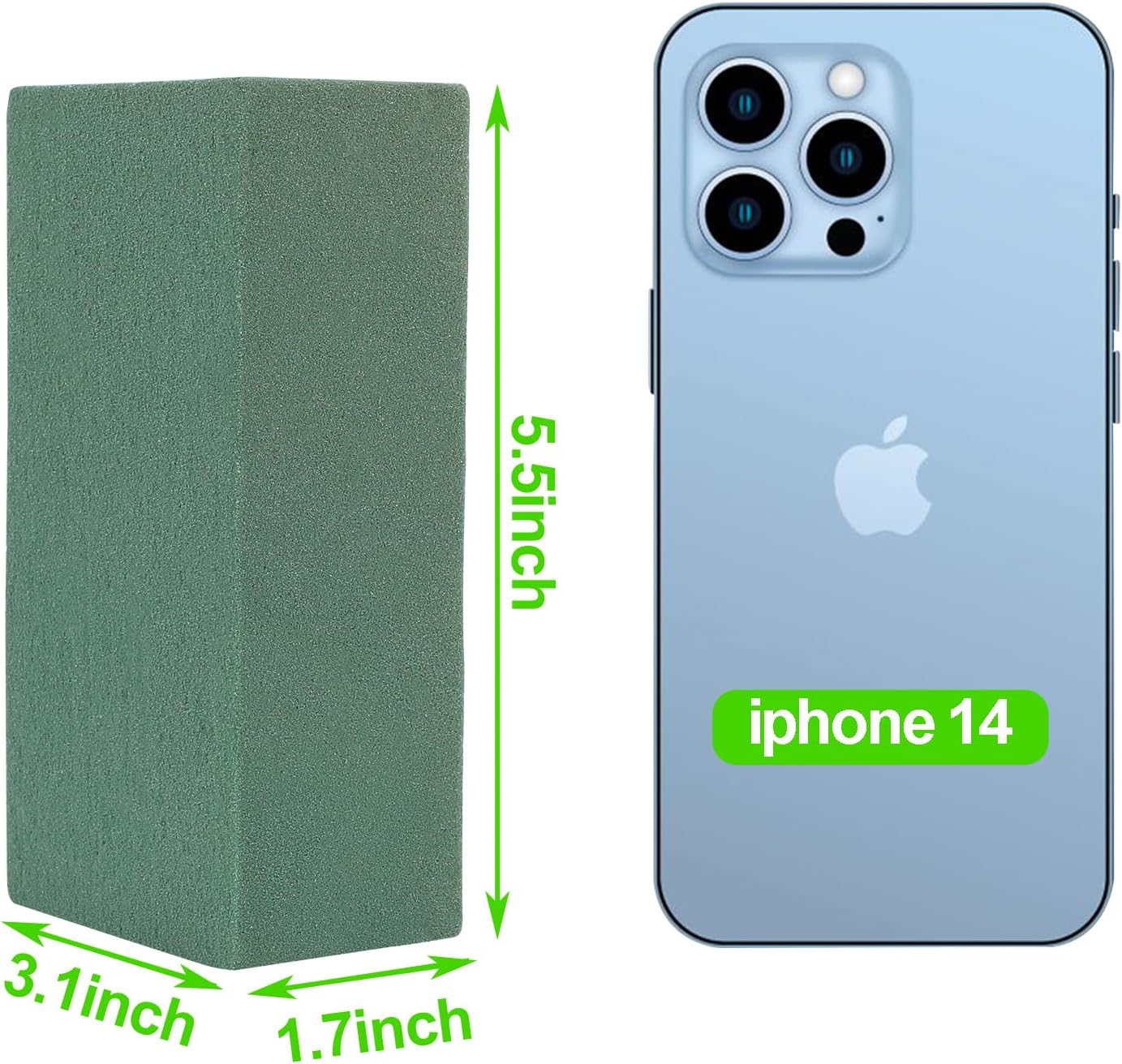 CCINEE 3 Pcs Floral Foam Bricks,Mini Florist Flower Foam Green Blocks Supplies for Fresh and Artificial Flower Arrangements Crafts DIY