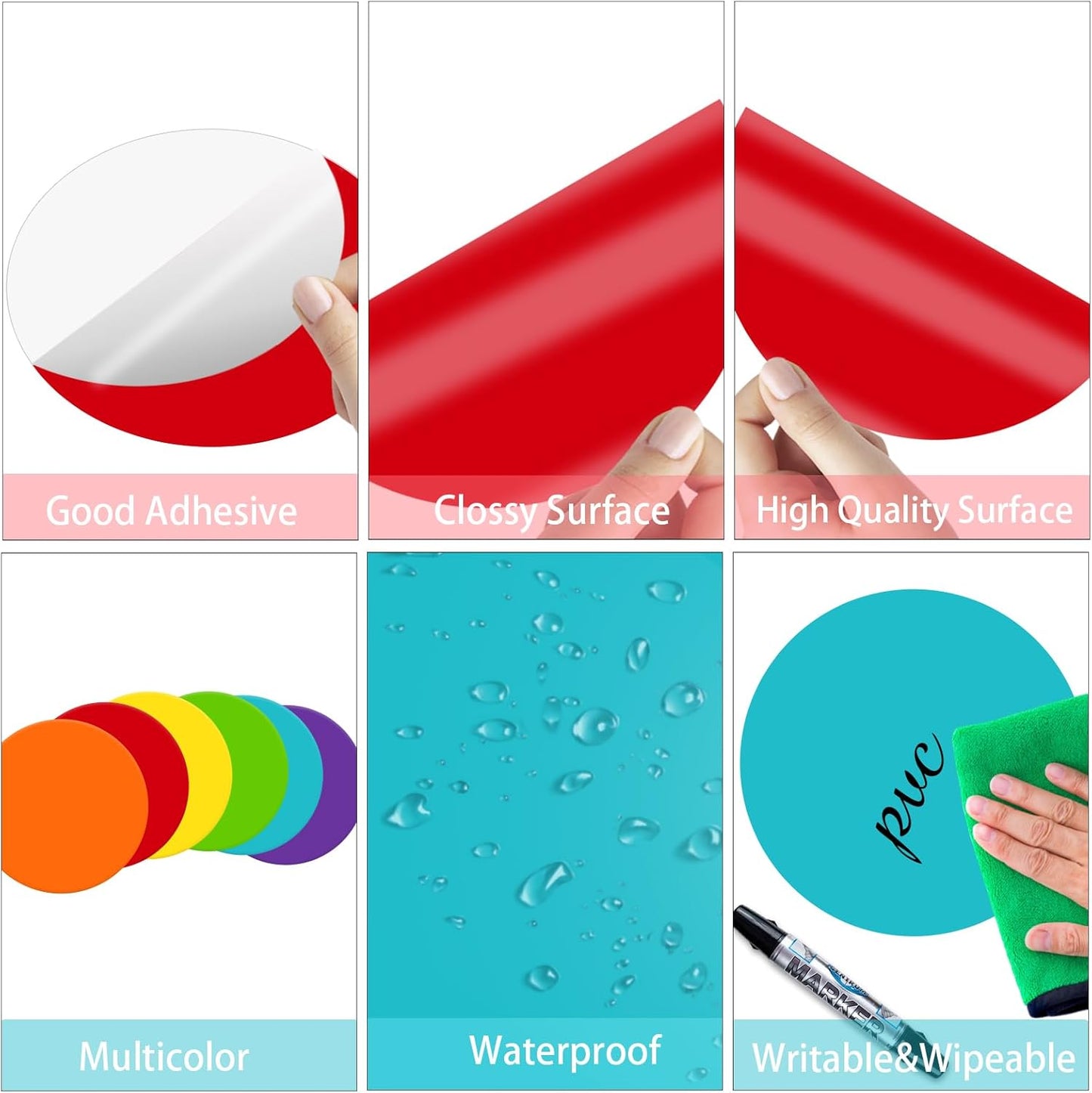 STARLIBOO 6" Round Large Colored Stickers Labels, Dots Circles Stickers for Moving，School, Home, Office, Business- 6 Colors -30 Packs