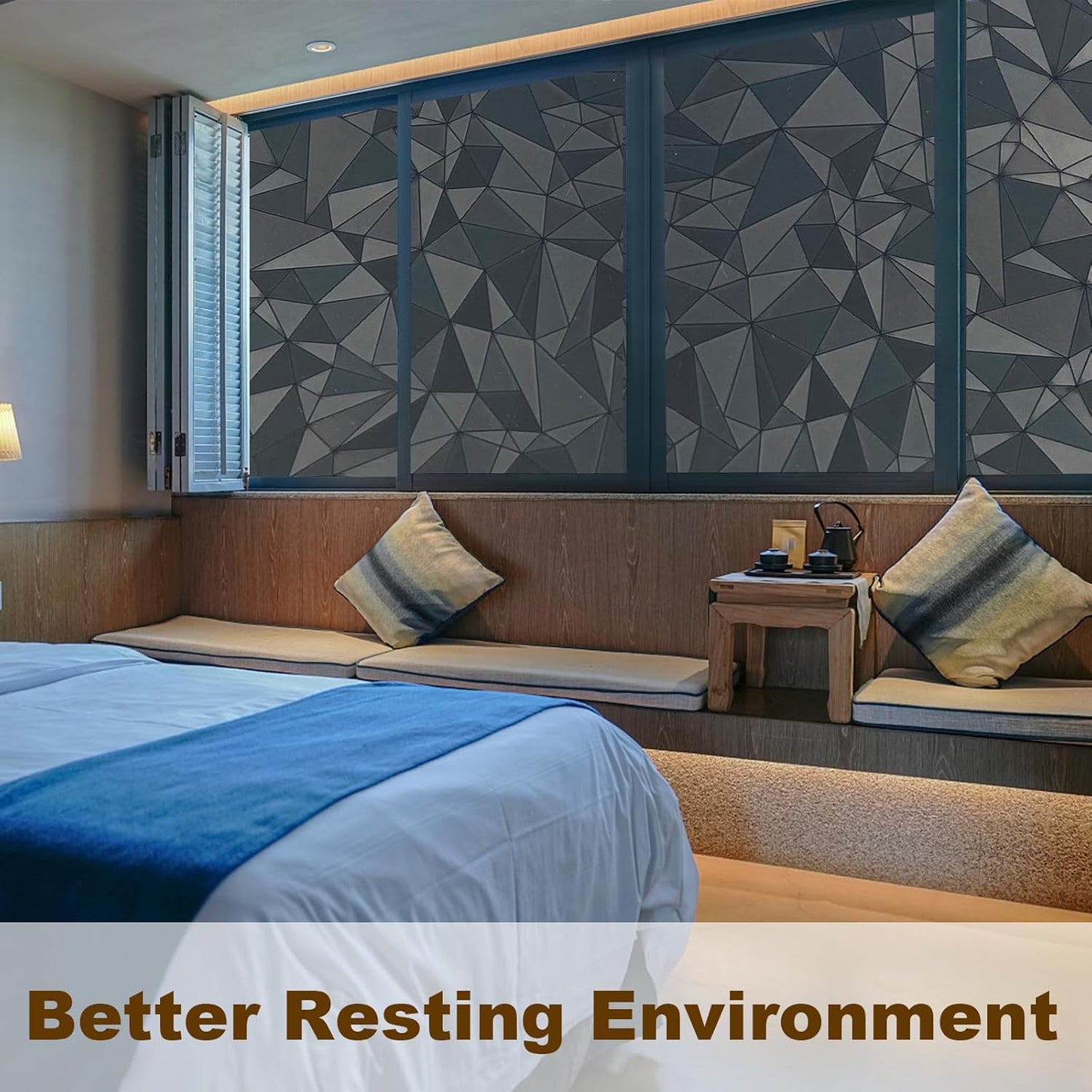 Niviy Blackout Window Privacy Film with Installation Tools Static Cling 100% Light Blocking Room Darkening, Heat Control Removable Window Tint for Home, Black Out Window Cover 23.6" by 78.7"