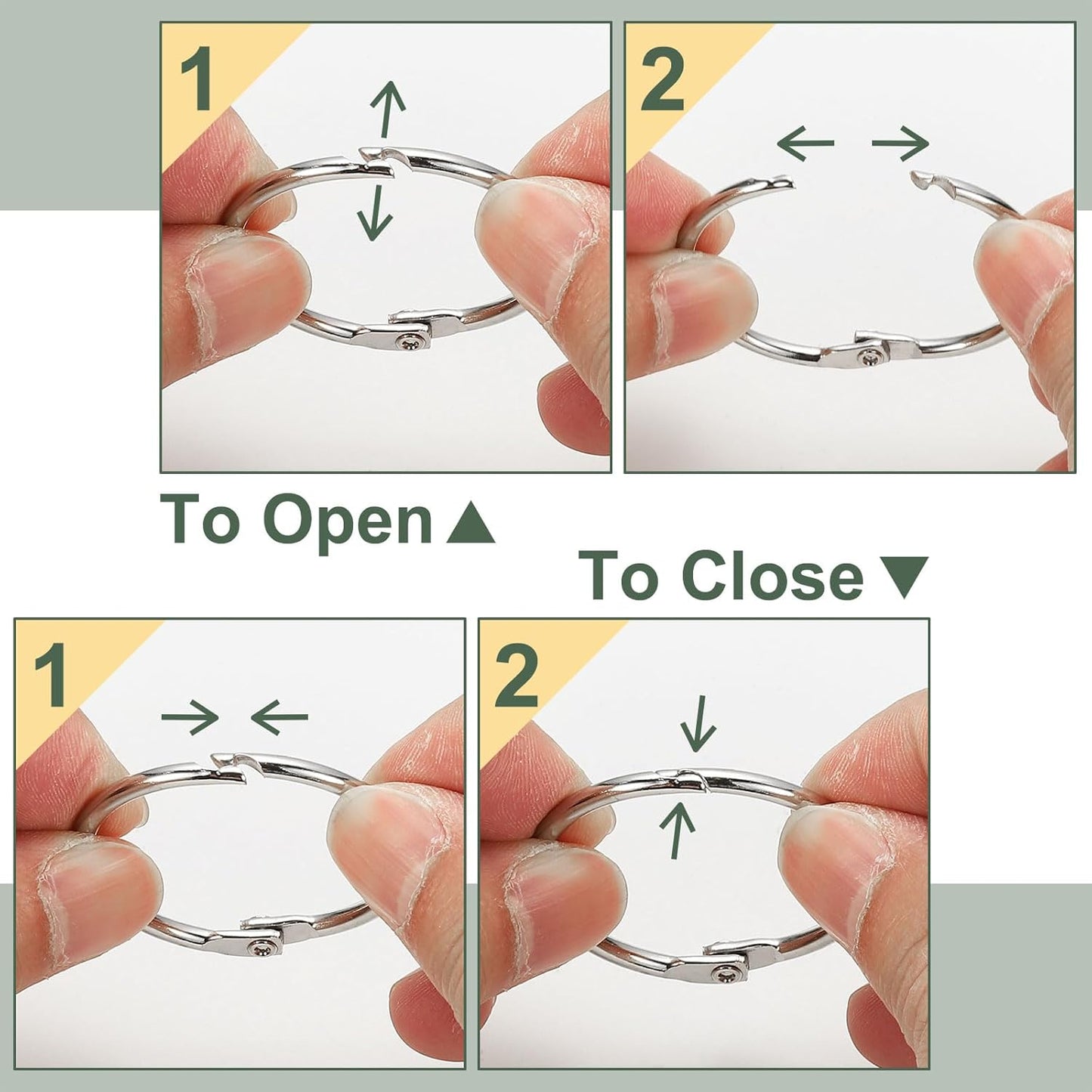 PATIKIL 0.8" x 1" Loose Leaf Binder Rings, 30 Pcs Metal Book Rings Nickel Keychain Ring for Paper Index Cards Flash Card Notebook Rings Office Home Book Binder, Silver Tone