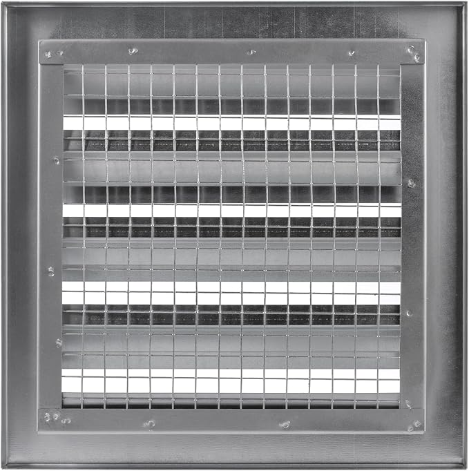 Vent Systems 10" x 10" Inch Galvanized Steel Industrial Air Return Grille - Heavy-Duty Louvered Air Intake Exhaust Vent Cover – Outdoor Wall Vent HVAC Grille - Register for House Wall Crawl Space