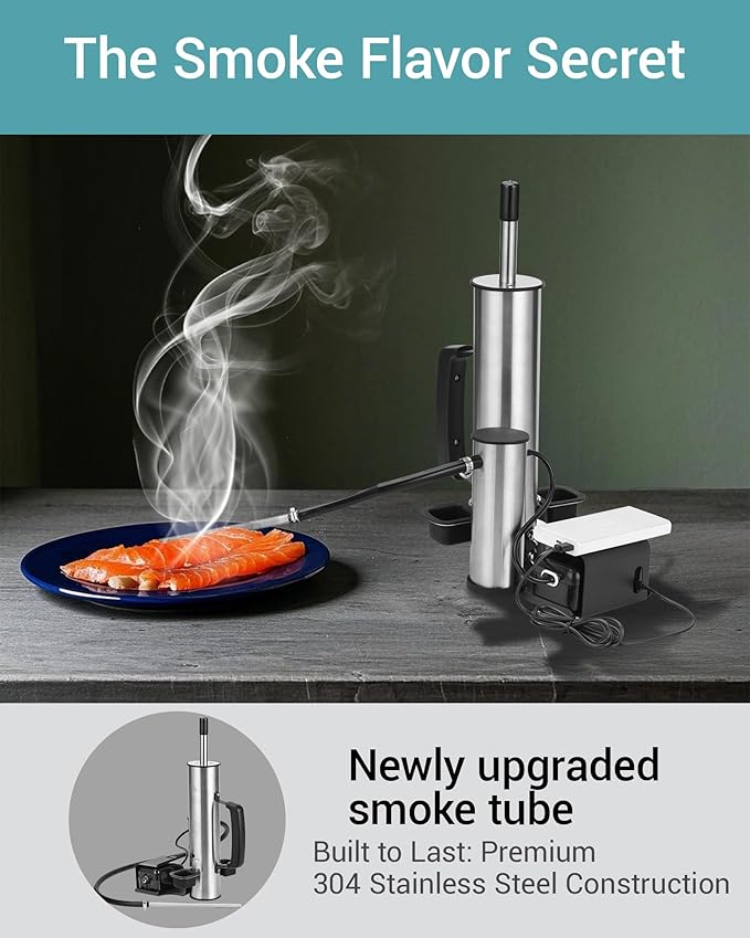 Cold Smoke Generator for BBQ Grills, Hot/Cold Smoker for Cheese, Meat & Fish, Works with Wood Pellets and Chips Cold Smoker and for Creating Your Own DIY Smoking Chamber, Great Gift for Men & Fathers