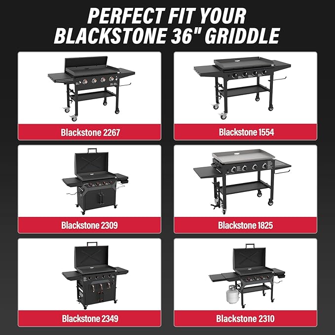 Utheer 2-Pack Griddle Warming Rack for Blackstone 36" Griddles, Stainless Steel Flat Top Grill Accessories | Reversible Rack Adds Prep Space, Foldable Clip-On Design Expands Cooking & Holding Area