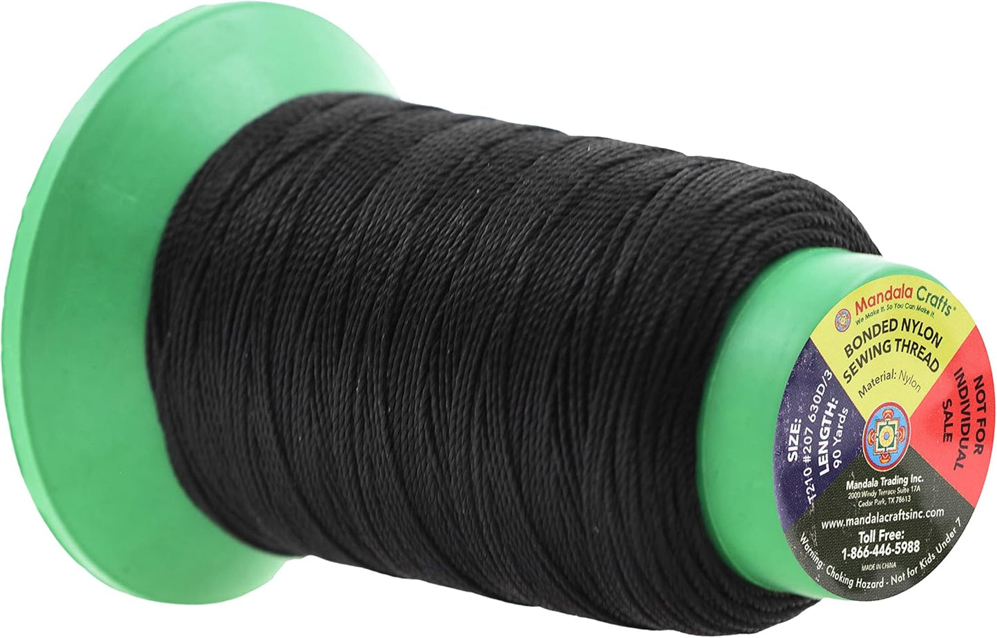 Mandala Crafts Bonded Nylon Thread 12 Neutral Colors Heavy Duty Sewing Threads - 1080 YDs Size 207 630D T210 Tex 210 Thread for Leather Jeans Weaving Outdoor Marine Upholstery Threads