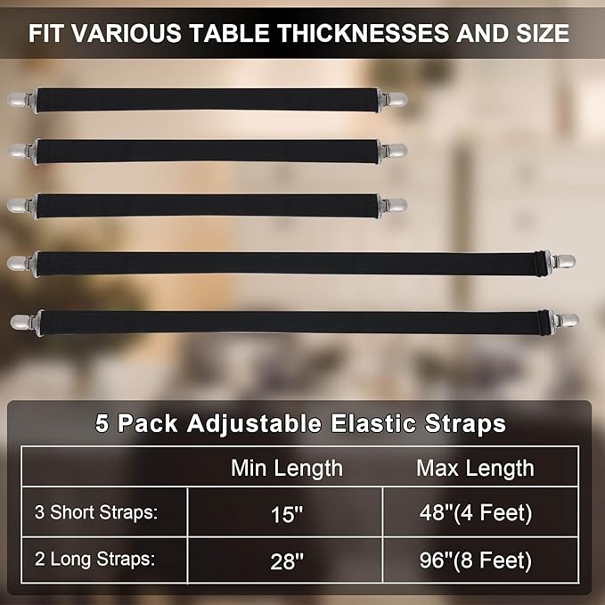Hidden Strap Tablecloth Clips - Perfect for Picnic Tables and Thick Tables Indoor and Outdoor, Keep Your Tablecloth Secure with Our Invisible Table Cloth Clips!