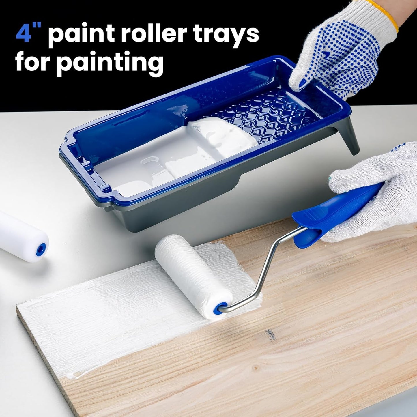 Mister Rui 4 Inch Paint Tray Liners, 15 Pack, Plastic Paint Trays, Small Paint Trays for Painting