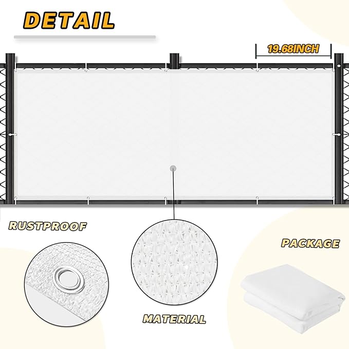 LOVE STORY Balcony Privacy Screen, 3'x16' Deck Shield Screen Fence Cover,UV Protection and Weather-Resistant,3 FT Height for Deck, Patio, Backyard, Outdoor Pool, Porch, Railing, White