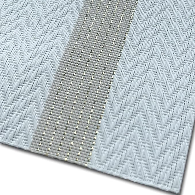 PIGCHCY Luxurious Placemats Set of 6, 18 x 12 inches Elegant Placemats Non-Slip Washable Durable Table Mats for Home/Dining Room Decoration (White)