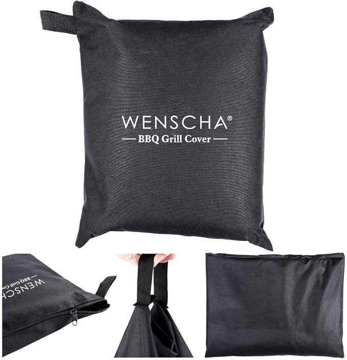 60 Inch BBQ Grill Cover, Wenscha Premium Barbecue Gas Grill Covers Heavy Duty Waterproof, 60x30x48 Inches, UV & Fade & Rip Resistant, Fits Most Brands of Grill - Black