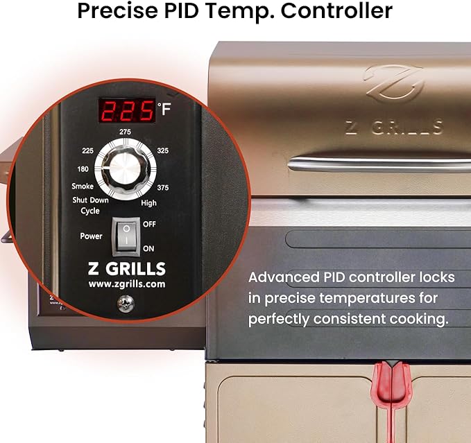 Z GRILLS 600D Wood Pellet Grill – 8-in-1 BBQ Smoker with PID 3.0 Controller, 572 sq in Cooking Area for Outdoor Grilling and Smoking, Huge Storage Cabinet Side Shelf with Tool Hooks