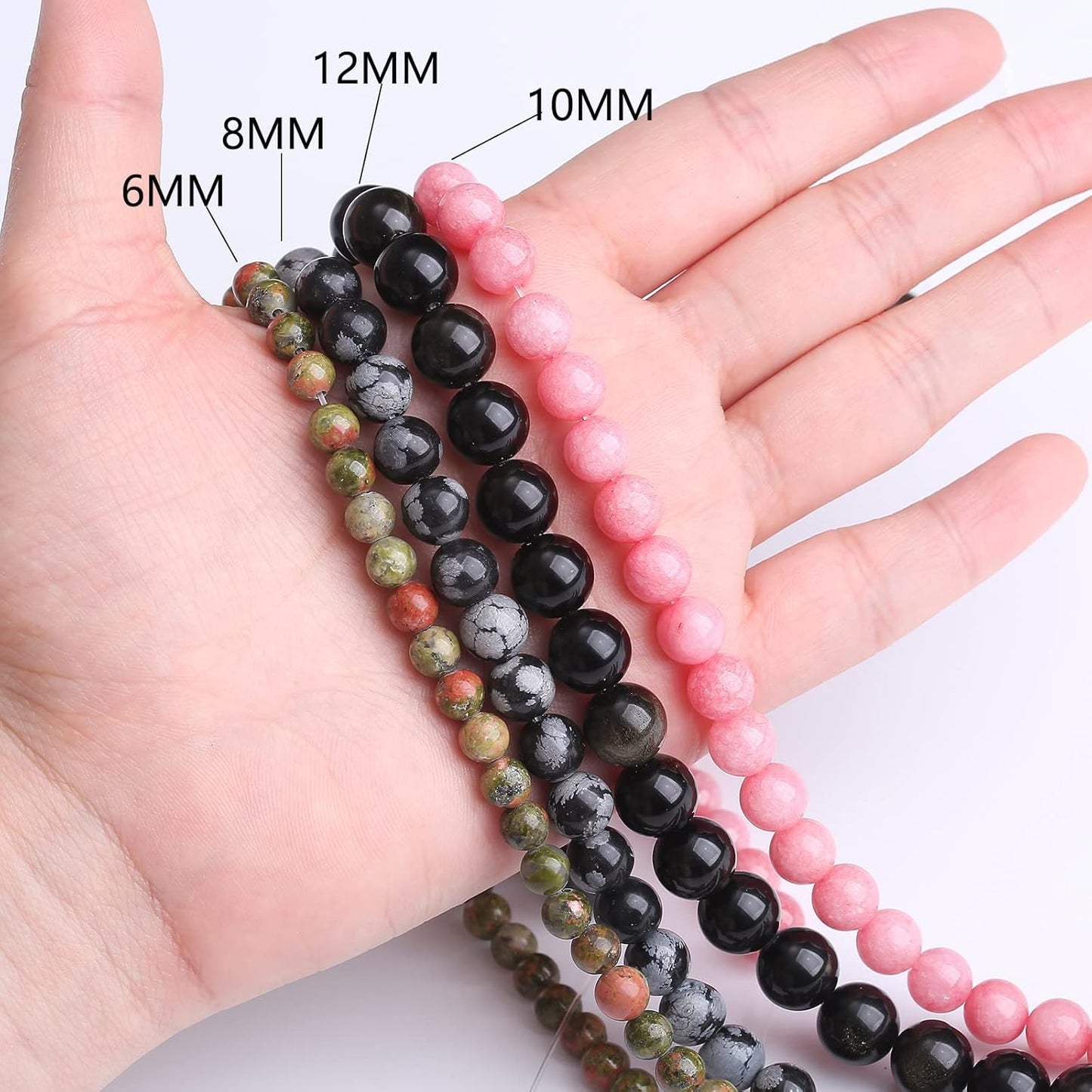 90PCS 4MM Natural Purple Jade Beads Round Loose Stone Beads for Jewelry Making DIY Energy Stone Healing Power Bracelet 15"