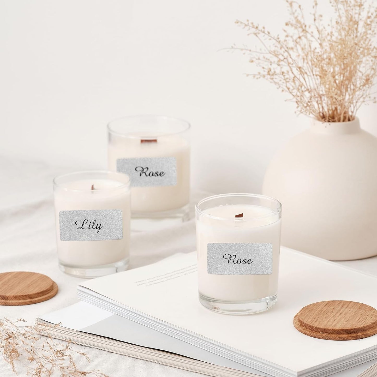 2x1 Inch Holographic Thermal Labels, Silver Glitter Thermal Printer Stickers, Waterproof Self-Adhesive Shipping Barcode Address Label Printer Sticker- 600 Labels/ 2 Rolls