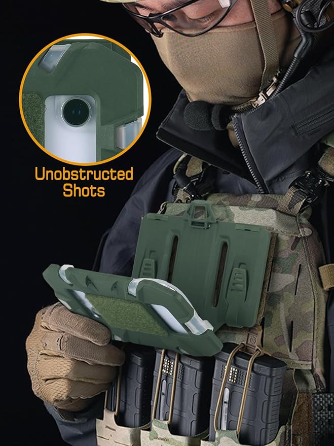 Tactical Gear Plate Carrier Vest Accessories Phone Chest Mount Holder for Screen Size 4.7"-6.7"
