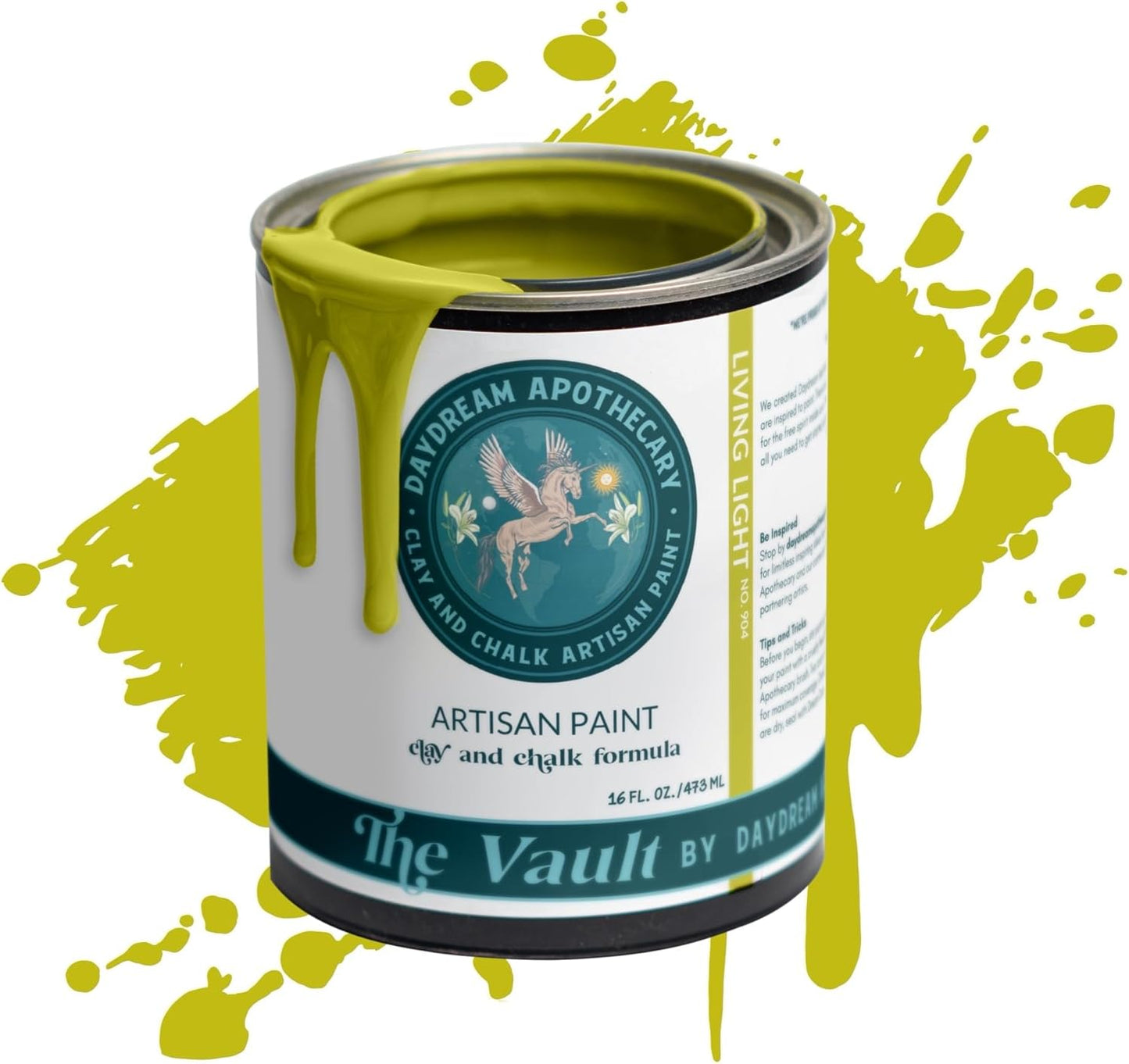 Daydream Apothecary Premium Chalk Style Paint for Furniture, Home Décor, Wood, DIY Interior Projects, Quick Dry, No Prep or Prime Needed, Matte Chartreuse - 16oz