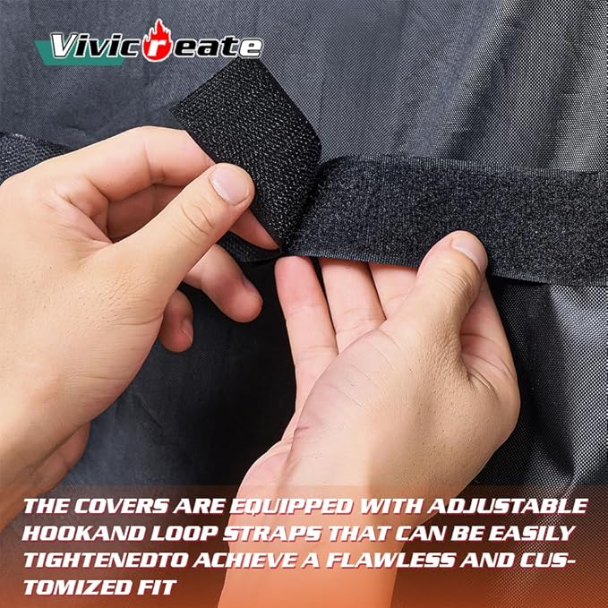 Vivicreate Waterproof BBQ Grill Cover 32 Inch Heavy Duty 420D Fabric Outdoor Barbecue Cover Weatherproof UV Protection Windproof Fits Weber Char-Broil Nexgrill Traeger Smoker Parrilla