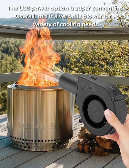 97mm x 33mm USB Centrifugal 5V Air Blower Brushless Fan with Tube for Replacement Fireplace Forge Smoker BBQ Electronic Cabinet Squirrel Cage Cooler