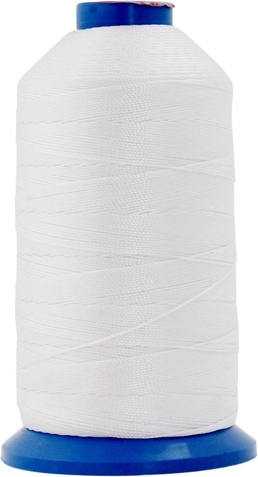 Mandala Crafts Heavy Duty Bonded Nylon Thread White - 800 YDs Size 277 840D T270 Tex 270 for Leather Jeans Weaving Outdoor Marine Upholstery