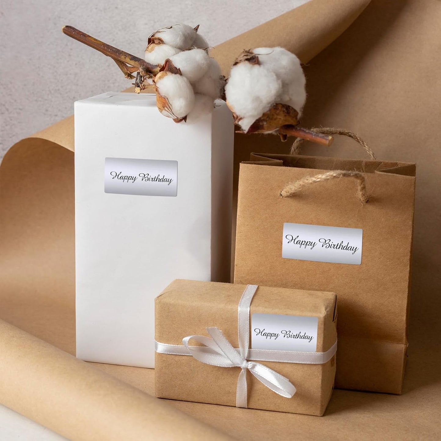 1" x 2" Silver Thermal Label Stickers,Waterproof Thermal Printer Sticker Labels for Gift Wrapping, Self-Adhesive Name Price Tag DIY Custom Logo Design (500 pcs,Silver)