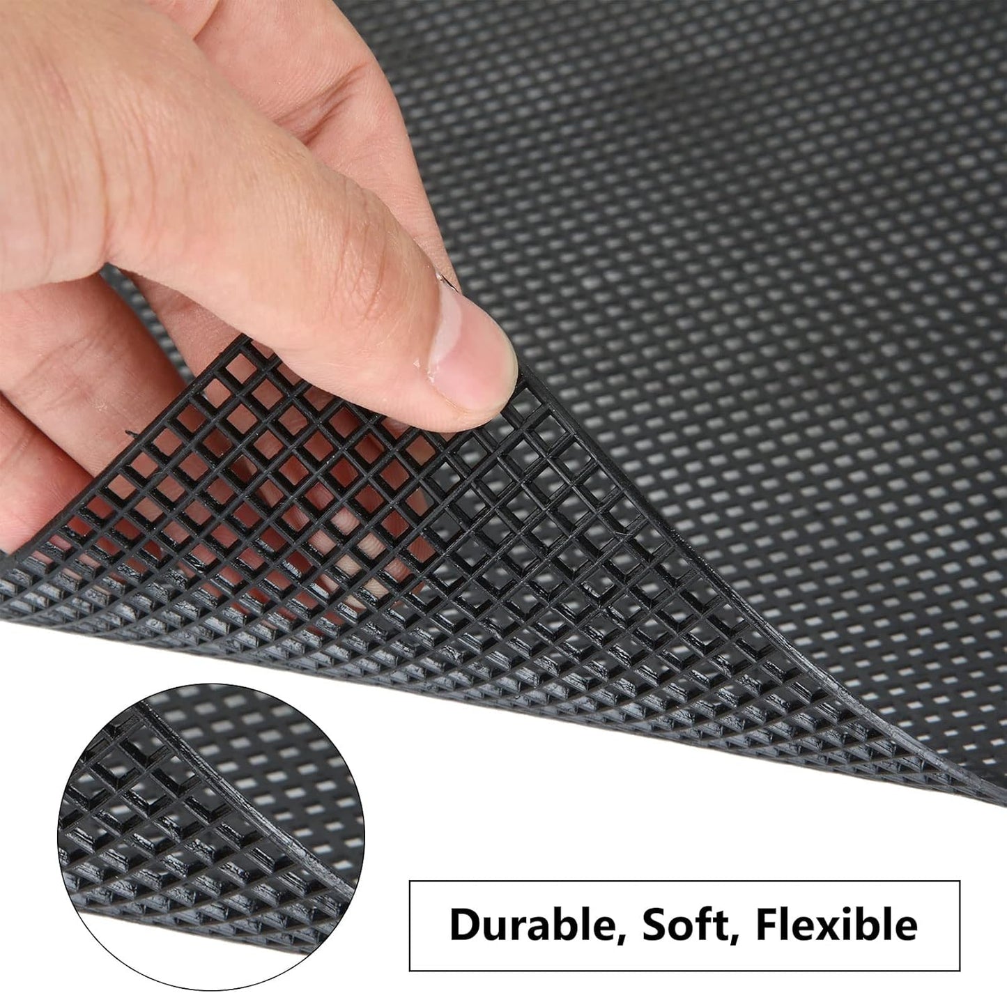 12PCS Plastic Mesh Canvas Sheets, 20x13 Inch Plastic Mesh Sheets for Crafts, Black Plastic Canvas and Embroidery Tools for Embroidery Crafting Knit