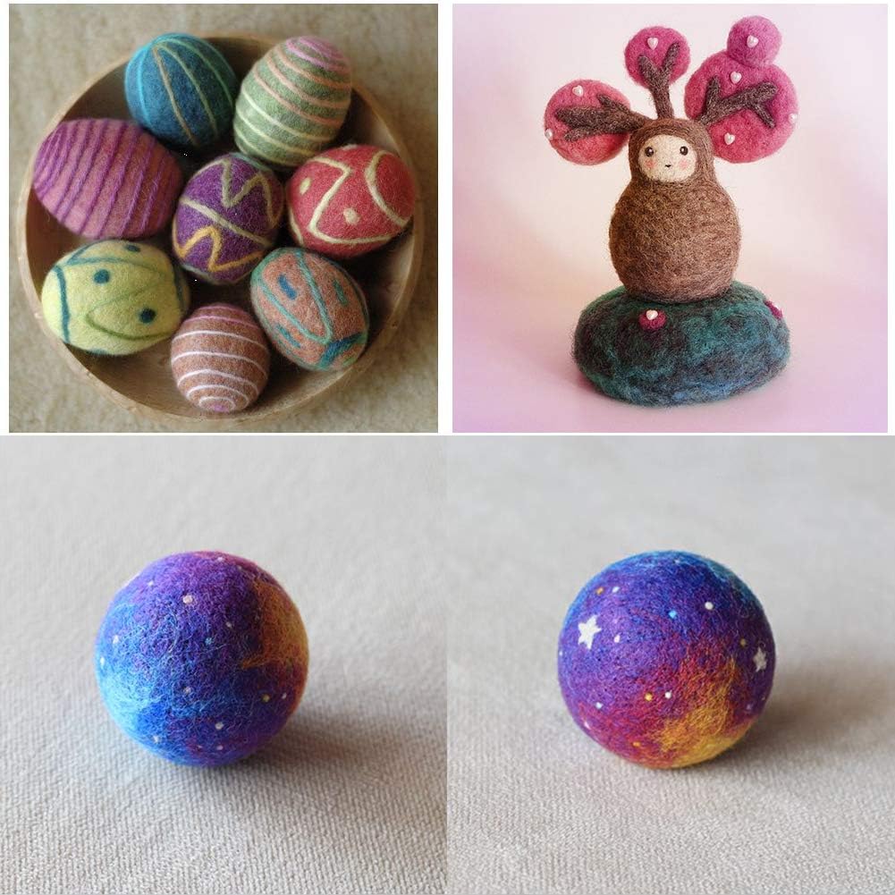 3.53oz Wool Roving Yarn, Wool Felting Supplies, Pure Wool, Chunky Yarn, Spinning Wool Roving for Needle Felting Wet Felting DIY Hand Spinning (Light Purple)